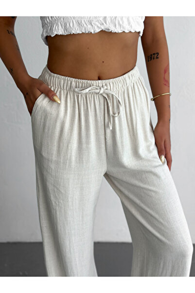 fiolin Comfortable Fit Basic Linen Trousers