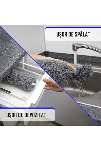 varioshop VarioShop® dust brush/pad, Extendable handle up to 250 cm, For hard-to-reach areas,