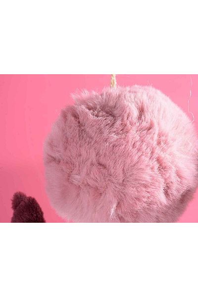 Decorer Set of 3 fluffy fabric Christmas tree ornaments white red pink Ø 10 cm