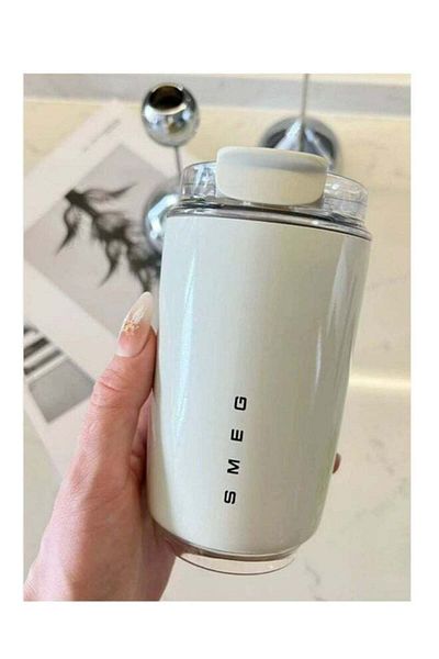 SMEG Travel Coffee Mug, 320ml Insulated Beverage Cup With Leakproof Lid, Long Lasting Coffee Tumbler