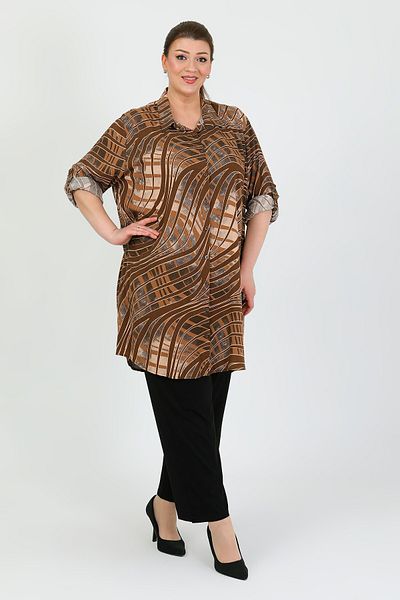 By Alba Collection Women's Taba Cotton Viscosin Large Size Tunic
