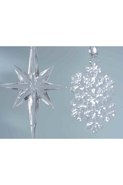 Decorer Set 2 ornaments plastic Snowflake model 6x23 cm