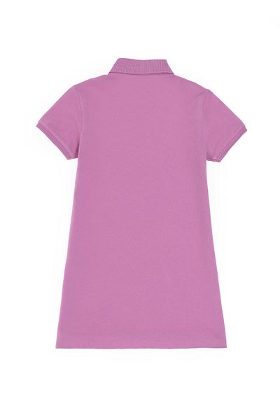 U.S. Polo Assn. Girls Fuchsia Polo Neck Short Sleeve A-Line Basic Knitted Dress 50306051-Vr023