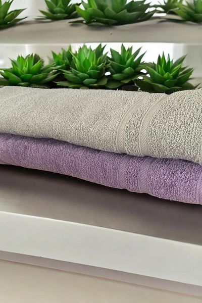 Rimo Home Two Hand Face Towels 40X70 Lilac Grey