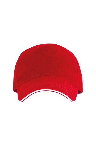 OEM Red Cap in 5 Panels with Four Embroidered Ventilation Holes and Contrasting Blends