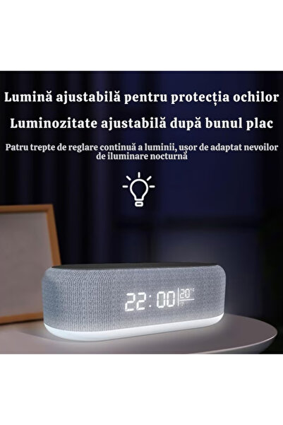 varioshop ® 4in1 Multifunctional Clock, Modern Design, Alarm, Wireless Charger, Ambient Light, 20x10