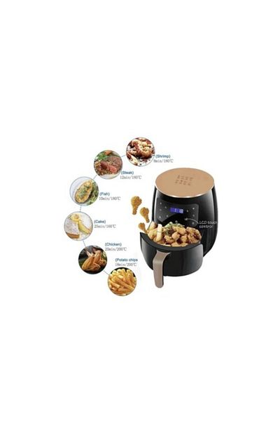 AT Performance Friteuza cu aer cald, capacitate mare, 6L, 2400W, 8 programe