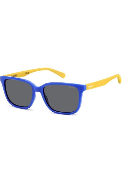 Polaroid Polarized Sunglasses Boys Polaroid PLD 8063/S DCD/M9, Plastic, Blue, 49 mm
