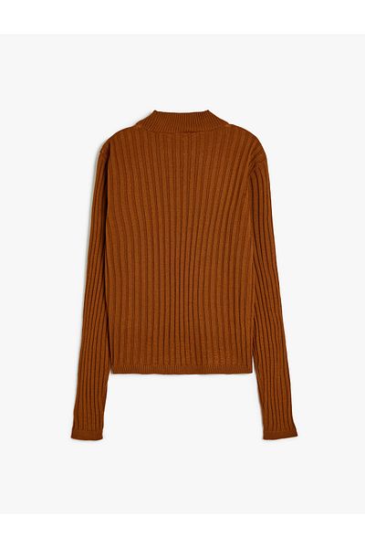 Koton Плетена риза с дълъг ръкав и яка Slim Fit