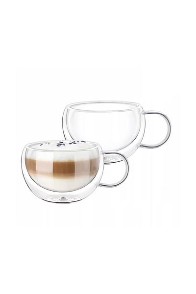 ALTOM DESIGN Set de 2 cești de cappuccino Andrea, sticlă borosilicată, 300 ml