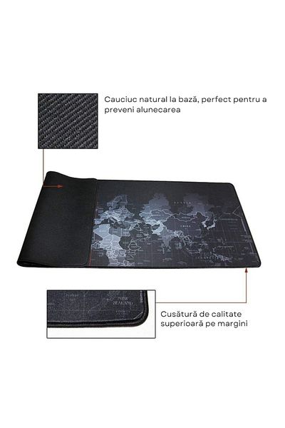 varioshop VarioShop® Large Rubber Mousepad, For Gaming, Office, Non-Slip, Water Resistant, C