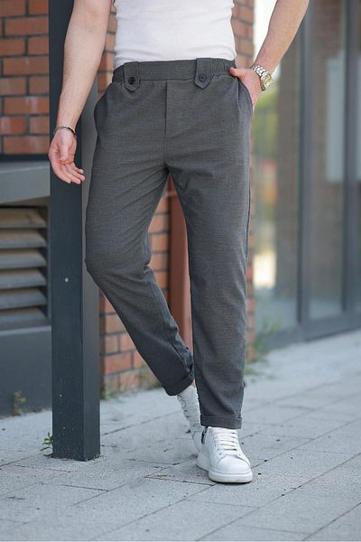 Madmext Anthracite Regular Fit Men's Trousers E6574