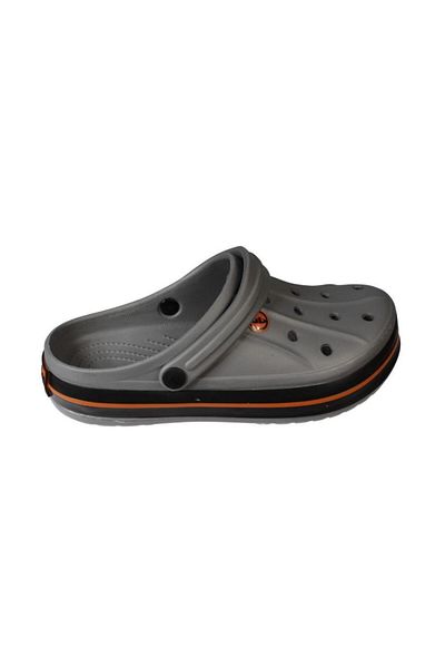 Yaz Kış Ayakkabı Yazkiş Men's Gray Doctor Nurse Cook Closed Front Perforated Back Slip-On Slippers Sandals