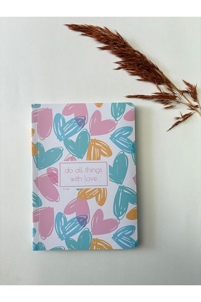 Adalinhome Atakids Lizy Cardboard Cover Colored Page Lined Notebook – 128 Pages / 21X15 cm