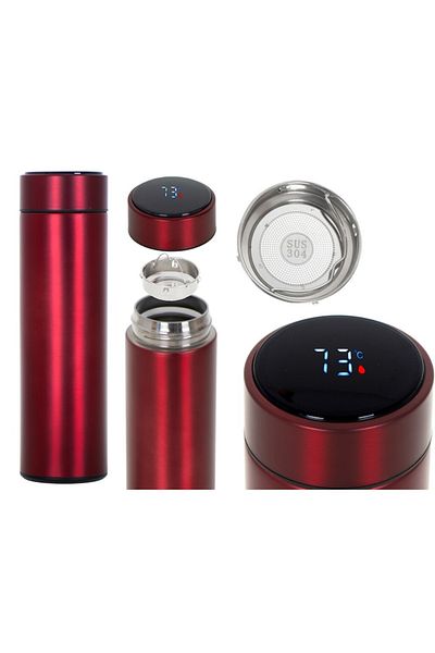 varioshop Smart Thermos with LED Display VarioShop®, Temperature Display, Keeps Drinks Hot or Cold