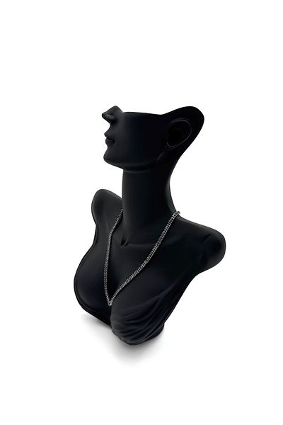 ELİOSA Eliosa Black Silver Tarnish Waterway Steel Necklace