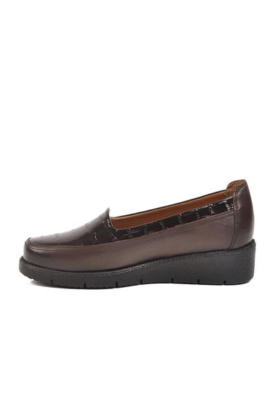 WALKWAY Brown Genuine Leather Women's Casual Shoes
