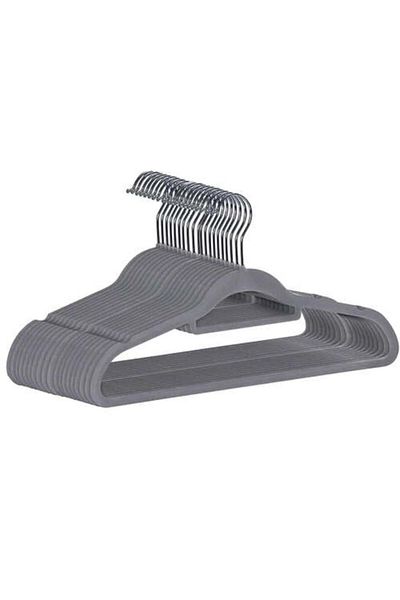 varioshop Set of 20 VarioShop® velvet hangers with 360° rotating hook, rounded design for protection