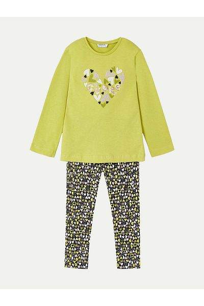 MAYORAL Girl Set Blouse and Leggings 4713 Yellow
