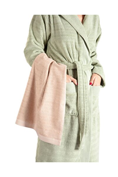 Home Vespera Sage Green Pamuklu Bornoz