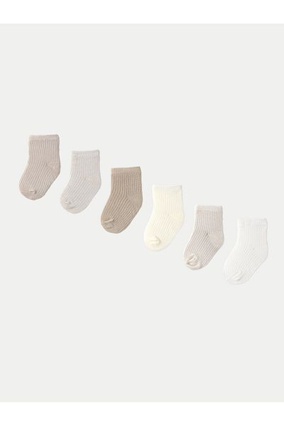 MAYORAL Girl Set of 6 pairs of children's high socks 9860 Beige