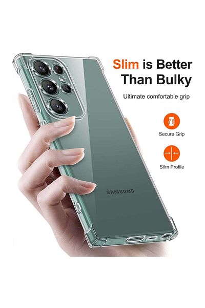 SKYDDAR INNOVATION Carcasă pentru Samsung Galaxy S22 Ultra 5G, rezistentă la șocuri, transparentă, subțire, din silicon, transparentă, set de autocolante