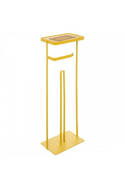 5 five simply smart Handy toilet paper holder, metal, yellow, 18 x 12 x 59 cm