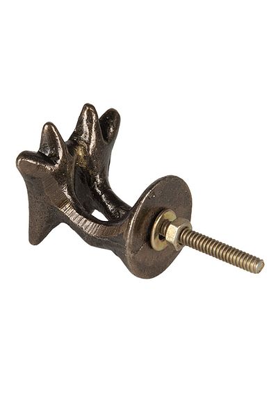 Clayre & Eef Mâner de mobilă din fier brun cu patină de cupru 4 cm x 4 cm