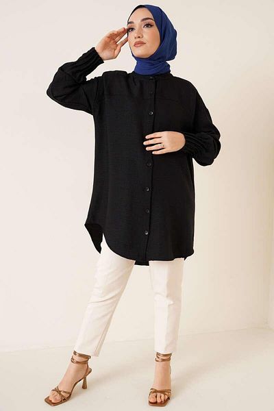 modasindoma Women Sleeve Ribbed Tunic Shirt