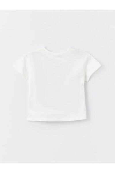LC Waikiki Crew Neck Printed Short Sleeve T-Shirt for Baby Girl