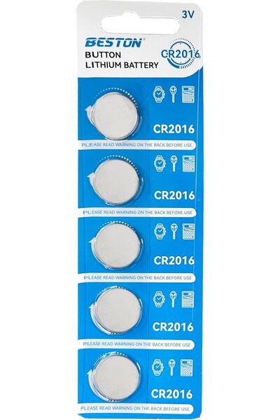 Beston بطارية ليثيوم 3 فولت 2016 - عبوة من 5 قطع