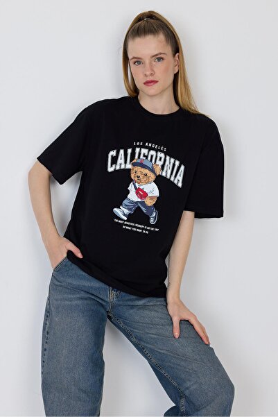 Rays Μπλουζάκι μεγάλου μεγέθους με στάμπα Black Bear 6559