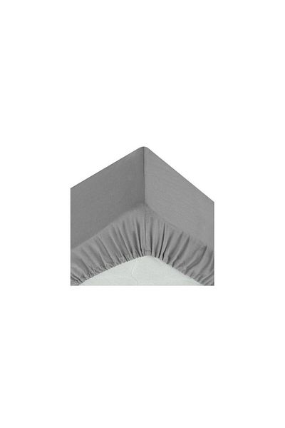 Atmosphera Créateur D'intérieur Drap house fitted sheet, grey, cotton, 140x190 cm