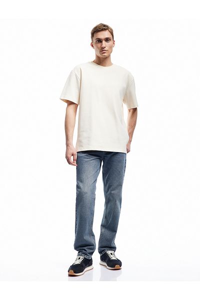 Koton Regular Waist Cotton Pocket Detailed Straight Fit Jean Trousers - Mark Jean