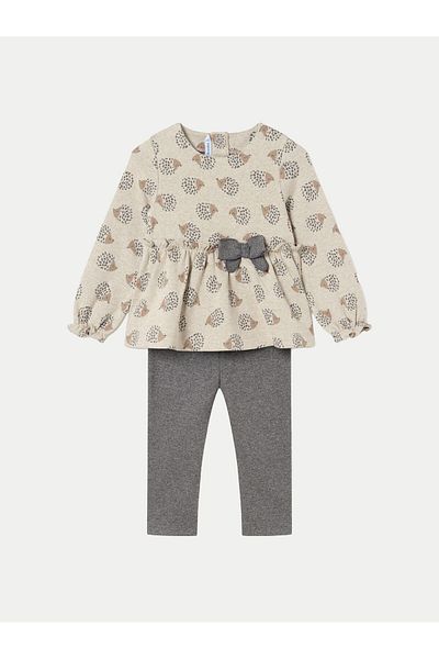 MAYORAL Girl Set blouse and leggings 2713 Gray