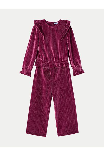 MAYORAL Girl Set blouse and pants 4550 Burgundy