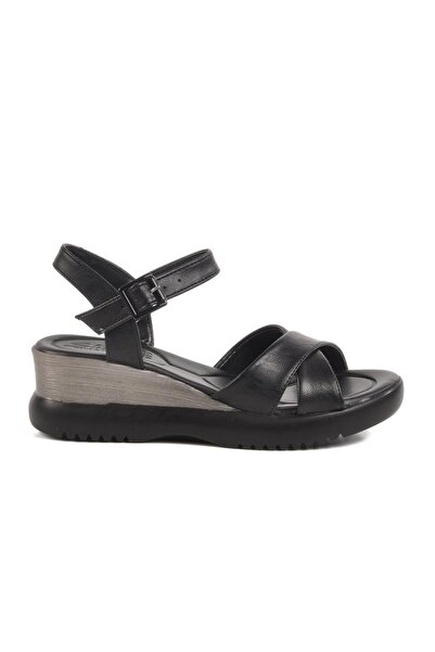 WALKWAY Black Heeled Women's Sandals T-002 Z