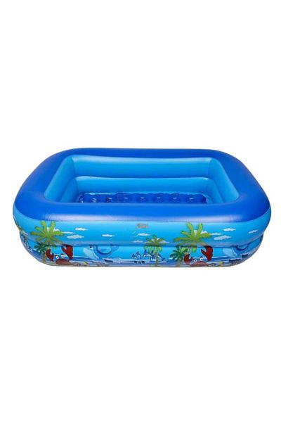 DAR Inflatable Pool for Children, With Inflatable Soft Base, 2 Rings, Quick Installation, Multicolor