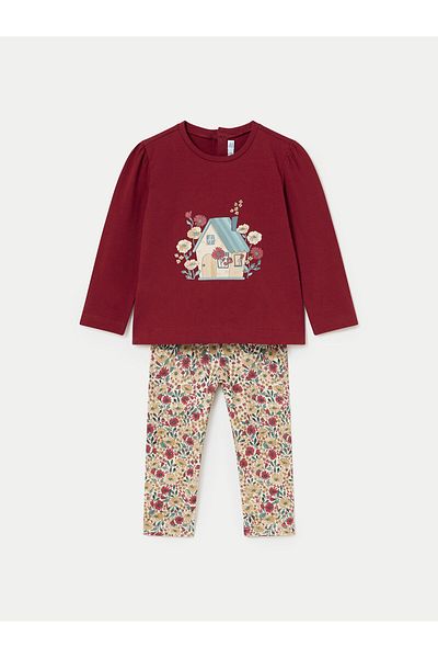MAYORAL Girl Set Blouse and Leggings 2714 Red