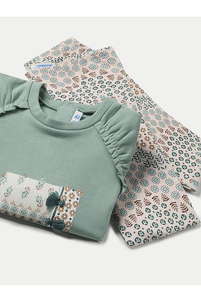 MAYORAL Girl Set blouse and leggings 2710 Green