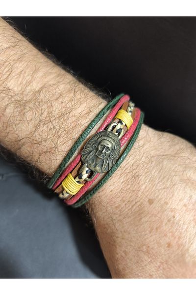 enyatakı Native American Model Original Leather Rope Bracelet