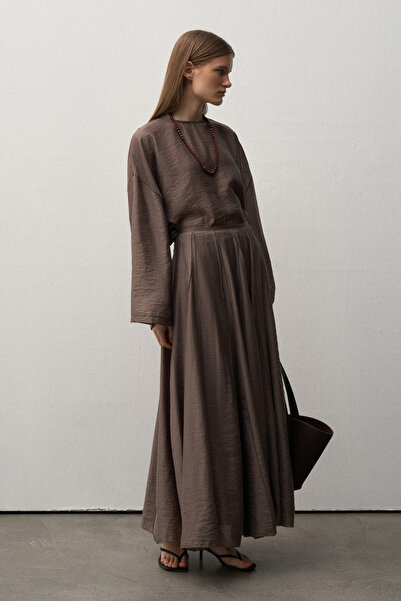 Mathilda Store Kadın Acı Kahve Şifon Görünümlü Elena Bluz