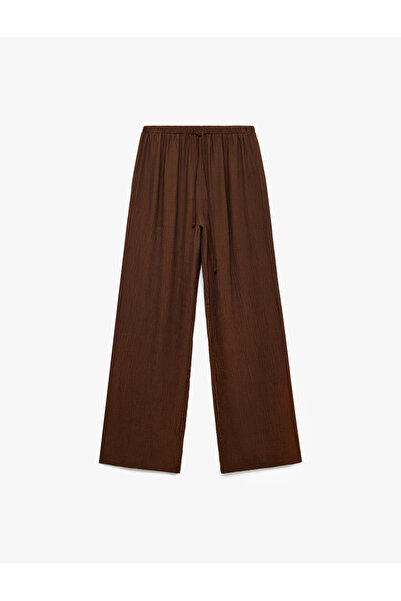 Koton Beli Lastikli Bürümcük Düz Paça Pantolon