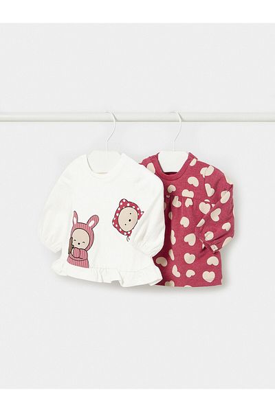 MAYORAL Girl Set of 2 blouses 2002 White, Red