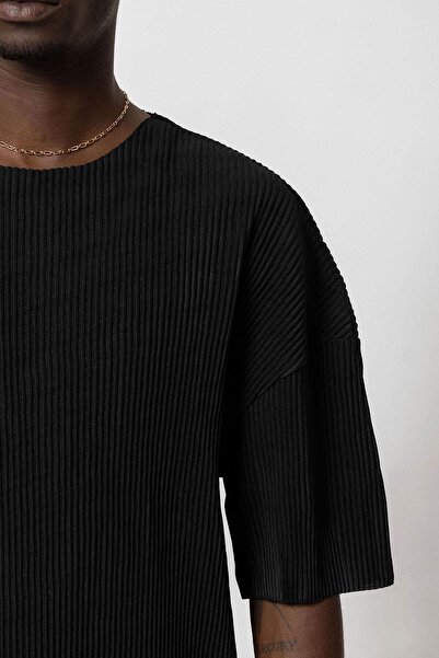 VAMOSCLO Basic oversized Σετ οθωμανικό με λαιμόκοψη μαύρο