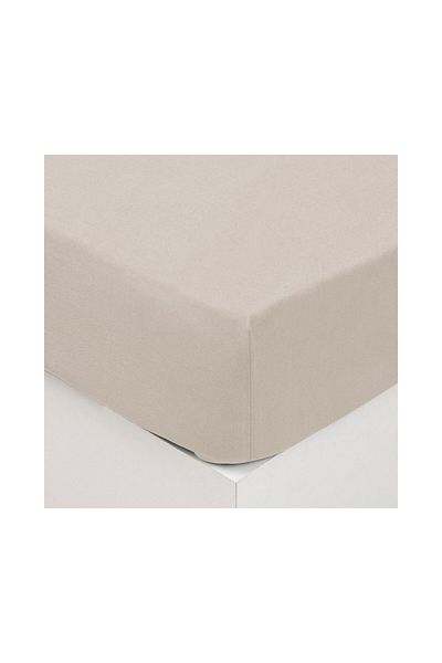 Atmosphera Créateur D'intérieur Drap house fitted sheet, beige, cotton, 160x200 cm