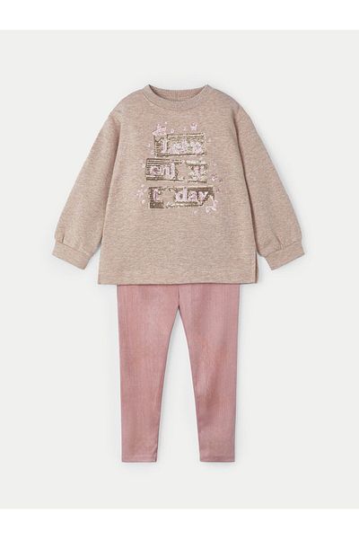 MAYORAL mayoral Girl Set Blouse and Leggings 4709 Brown