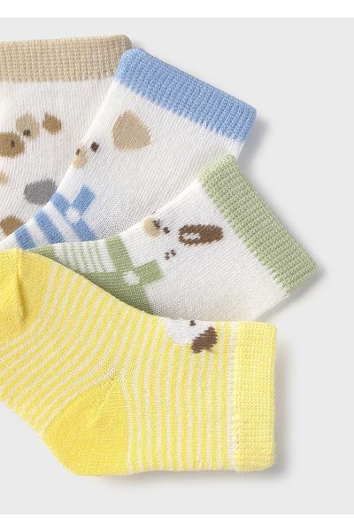 MAYORAL Baby Animal Patterned 4-Piece Socks Set Colorful 9862