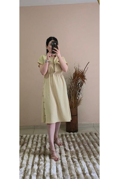 FEMİNEER.com ROCHIE DETALIATA CU DETALII LATERALE GALBENE