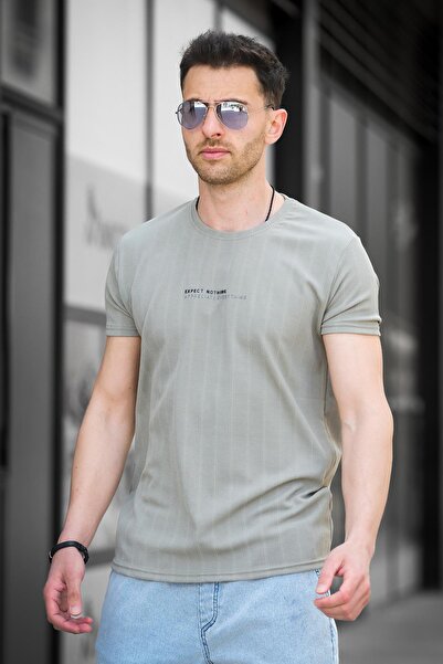 Oksit Ανδρικό μπλουζάκι με στάμπα με λεπτή εφαρμογή Lycra Crew Neck